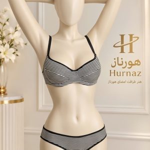 تصویر تن خور ست نخی سوتین و شورت طرح دار anit