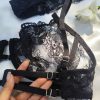 نمایش پشت کار سوتین و شورت رگلاژی نمایش رکاب و پشت کار ست سوتین و شورت تور ثابت اروپایی برند میسا با قلاب های قابل تنظیم